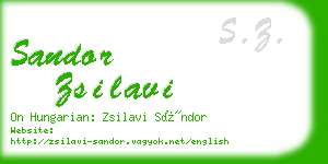 sandor zsilavi business card